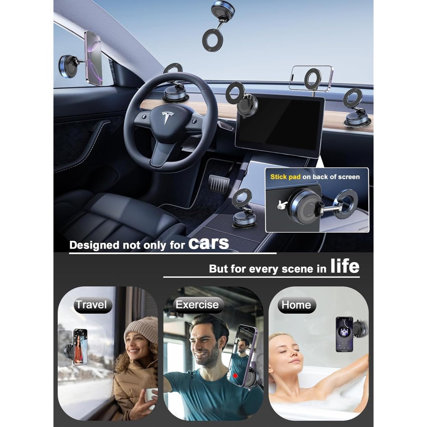 Eesome 360° Vacuum Magnetic Phones Holder, Magnetic Car Phone Mount