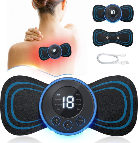 "Portable EMS Butterfly Massager: Instant Muscle Pain Relief (8 Modes)
