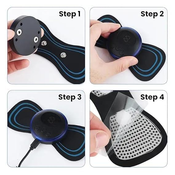 "Portable EMS Butterfly Massager: Instant Muscle Pain Relief (8 Modes)