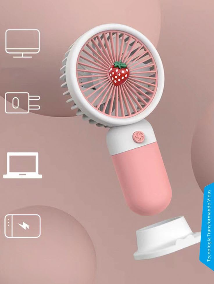Eesome Korean Style Portable USB Fan – Rechargeable, 3-Speed Modes, Low Noise, Compact & Lightweight with USB Cable (Random Colour)