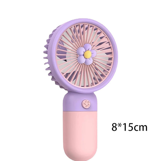 Eesome Korean Style Portable USB Fan – Rechargeable, 3-Speed Modes, Low Noise, Compact & Lightweight with USB Cable (Random Colour)