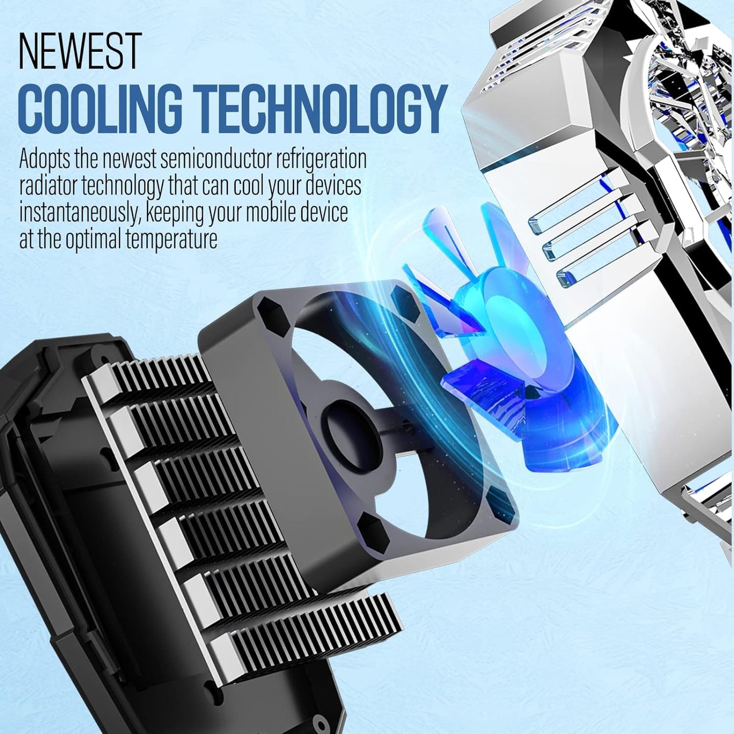 Mobile Cooling Pad with LED Display – Gaming Phone Cooler for Android & iPhone