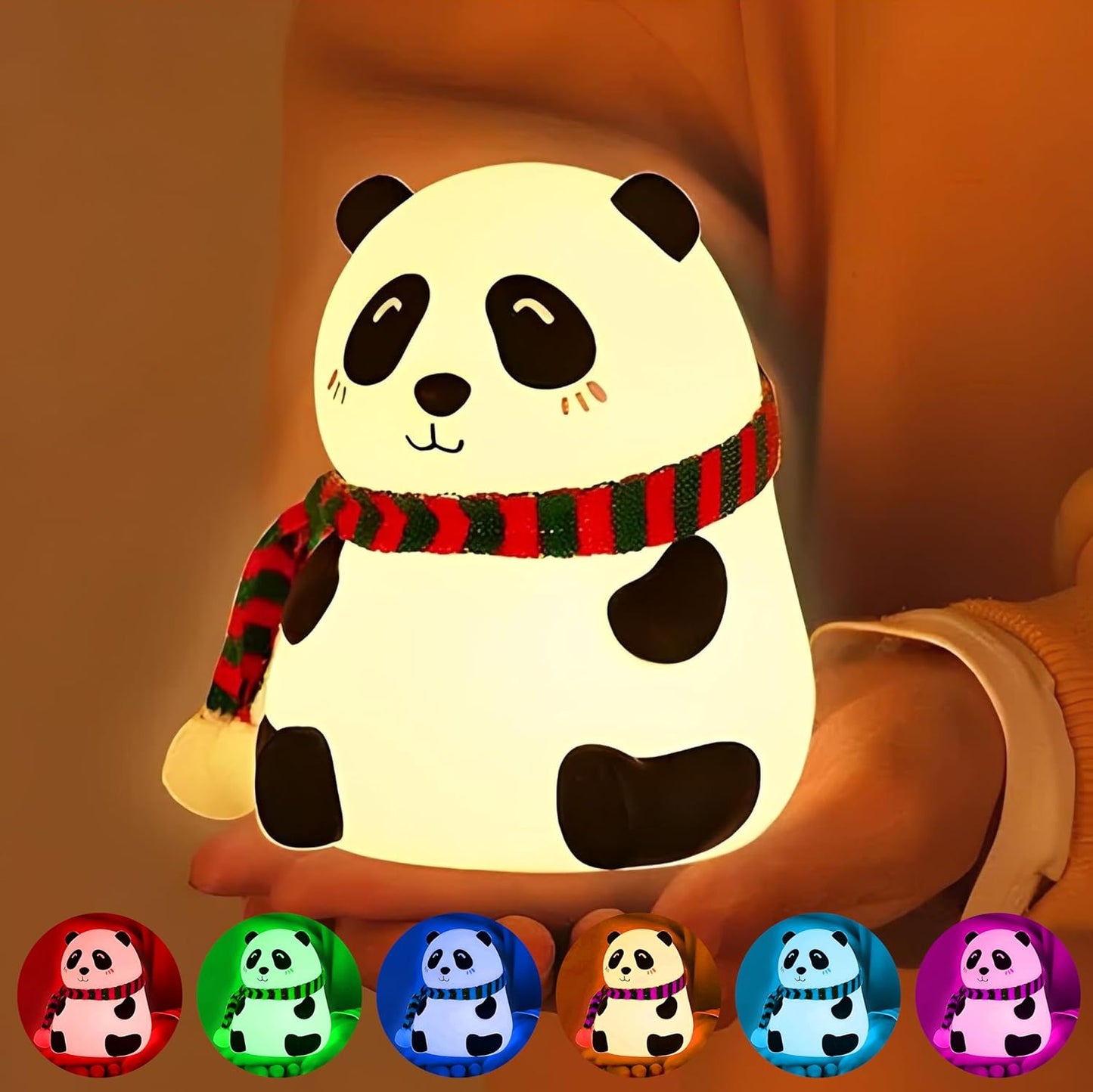 Eesome Soft Silicone Panda Night Lamp Toy for Kids - 7 Colour LED Changing Rechargeable