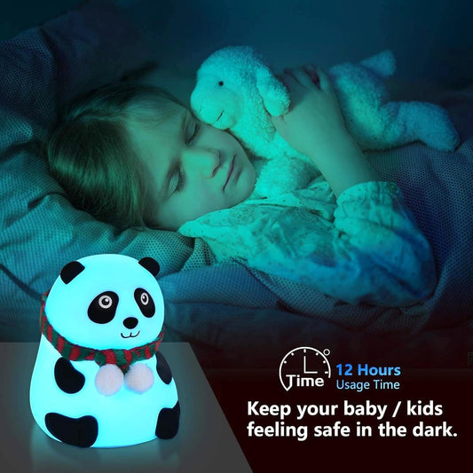 Eesome Soft Silicone Panda Night Lamp Toy for Kids - 7 Colour LED Changing Rechargeable