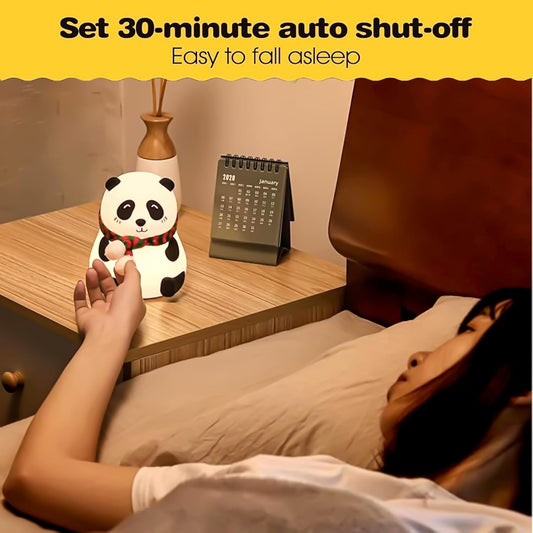 Eesome Soft Silicone Panda Night Lamp Toy for Kids - 7 Colour LED Changing Rechargeable