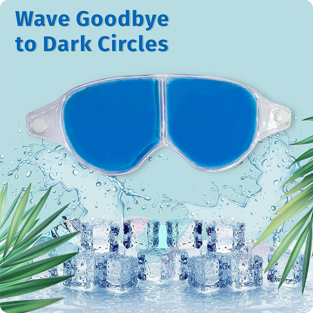 Cooling Eye Gel Mask for Dark Circles, Puffy Eyes & Headache Relief – Reusable Hot & Cold Therapy Eye Mask (Blue)