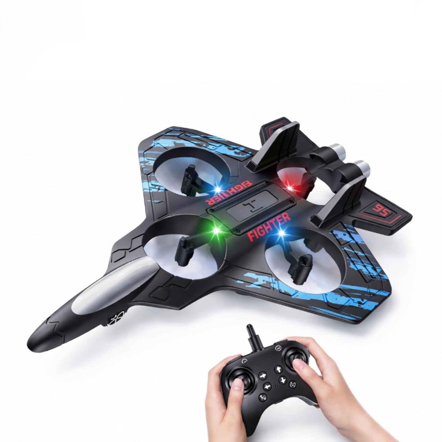 Fighter Jet RC Plane with LED Lights – Easy Fly Remote Control Jet 2.4GHz EPP Foam