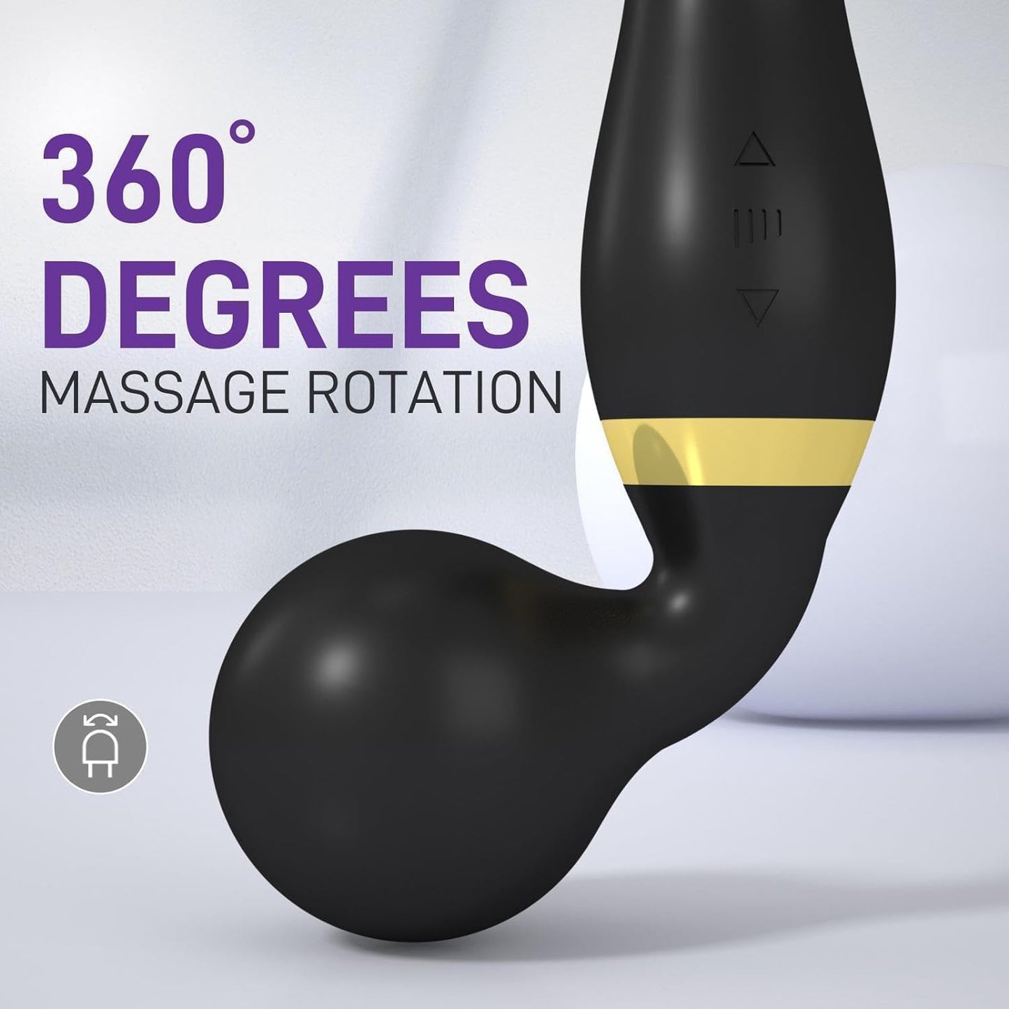 Eesome Double vibration body massager, Handheld Dual Massager Stick 360 Degrees Rotation, Rechargeable Electric Pain Relief & Relaxation Device